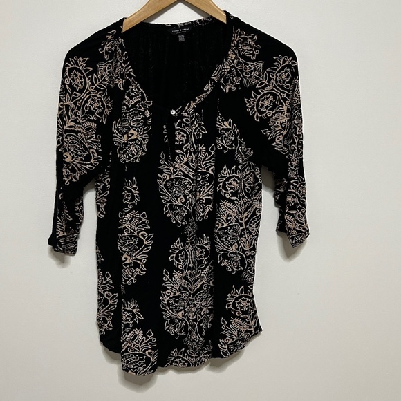 Lucky Brand 2XL/2G Boho Paisley  Flowy 3/4 Length Sleeve lightweight Blouse - Picture 3 of 12
